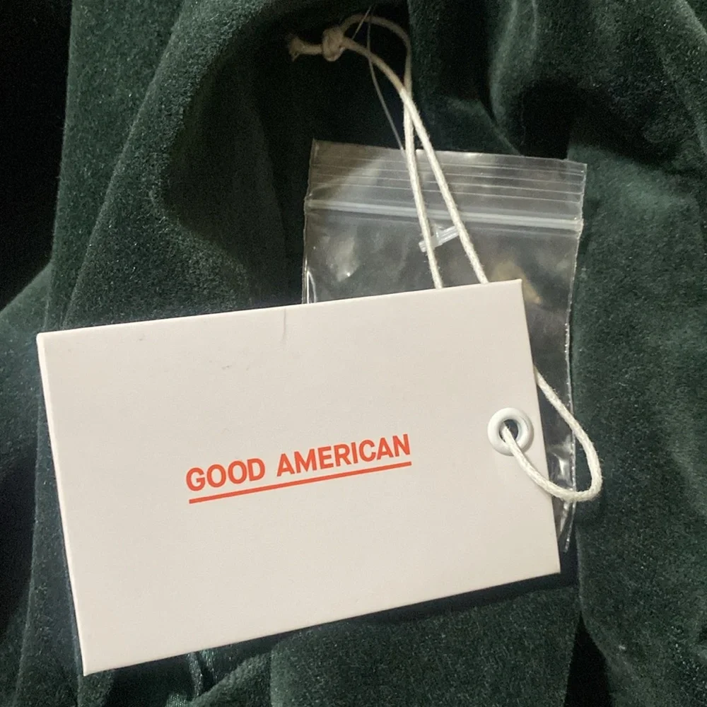 Good American Green Velvet Holiday Blazer Size Large - Picture 10 of 12